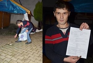 YERE ÇÖP ATARKEN JANDARMAYA SUÇÜSTÜ YAKALANDI