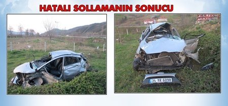 Otomobil Takla Attı; 1 Yaralı (Görüntülü)