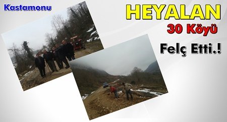 HEYELAN 30 KÖY YOLUNU ULAŞIMA KAPATTI