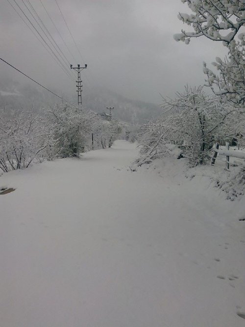 GÜMEL?'DE KAR KALINLI?I 15 SANT?METREYE ULA?TI