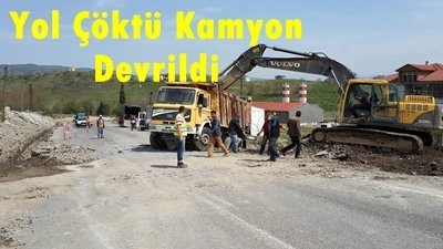 KAMYON DEVRİLDİ, EREĞLİ-DEVREK YOLU 1 SAAT TRAFİĞE KAPANDI
