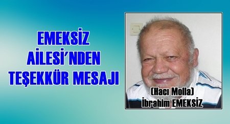 Emeksiz Ailesi’nden Teşekkür