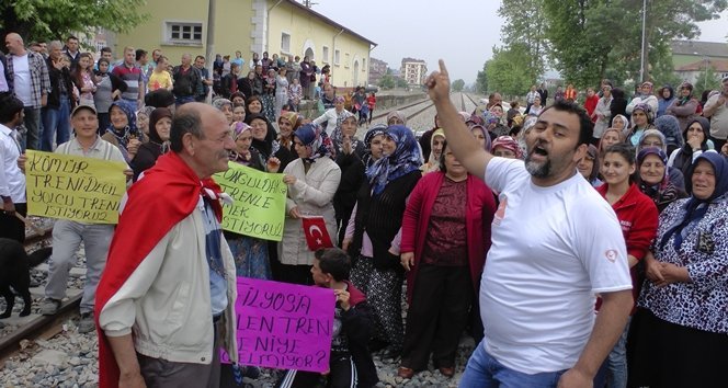 Saltukova’da Yolcu Trenlerinin Çaycuma’ya kadar Çalışması için Eylem Yapıldı (Görüntülü)
