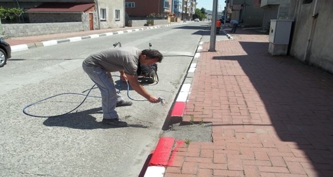 SALTUKOVA'DA BORDÜR TA?LARININ BOYANMASINA BA?LANDI
