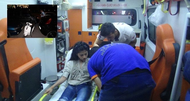 MOTOSİKLETİN ALTINDA KALAN 13 YAŞINDAKİ KIZ YARALANDI