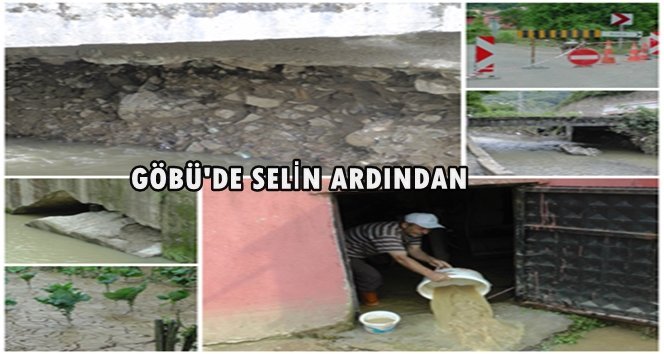 Göbü Köyünde yaşanan sel felaketinin ardından (Görüntülü)