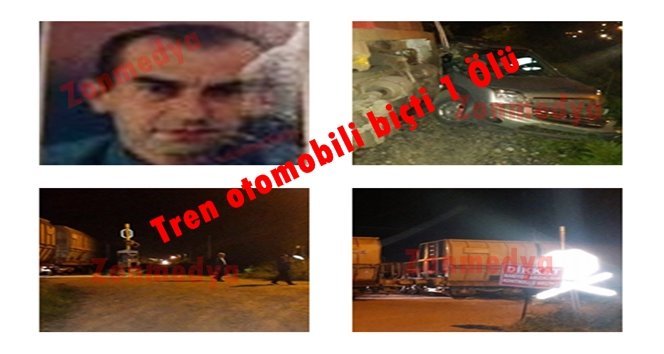 Yük Treni otomobile çarptı: 1 ölü (Görüntülü)