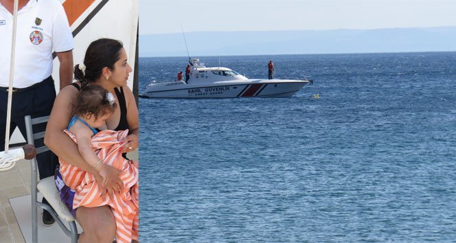 10 aylık bebek denizde simitle sürüklendi