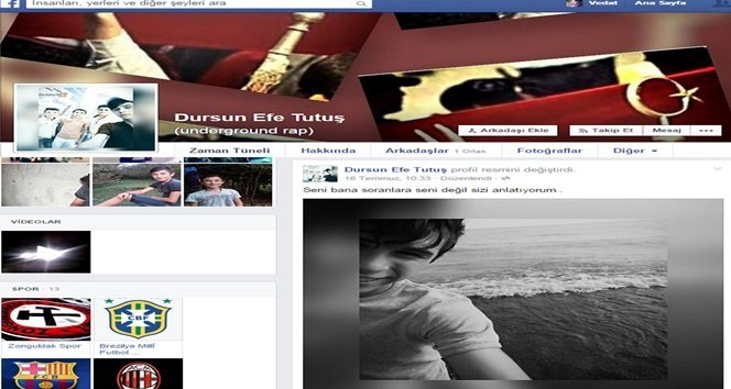 DURSUN EFE TUTUŞ SOSYAL PAYLAŞIM SİTESİ FACEBOOK'TAKİ SAYFASINDA SON PAYLAŞIMI BOĞULDUĞU DENİZDE ÇEKTİRDİĞİ SELFİESİ OLDU. (ERTUĞRUL YÜKSEL/ZONGULDAK-İHA)