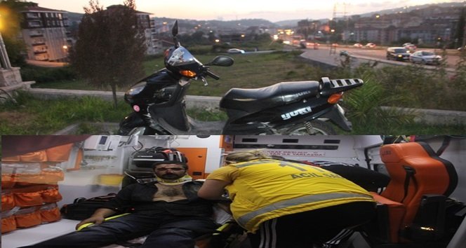 Refüje Çarpan Motosiklet Karşı Şeride Geçti