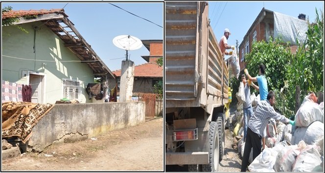 Evden Çıkartılan Kamyon Dolusu Çöp İmha Edildi