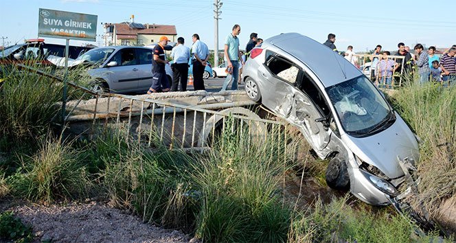Otomobil sulama kanalına düştü: 7 yaralı