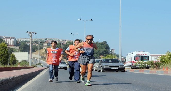 TEK KOLUYLA ‘TERMİK SANTRALE HAYIR’ DEMEK İÇİN KOŞTU