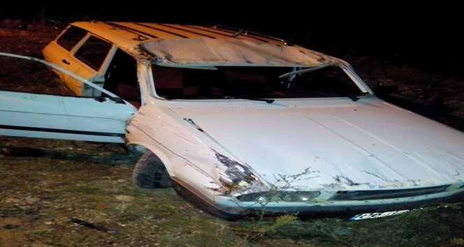 OTOMOBİL ŞARAMPOLE YUVARLANDI: 1 YARALI