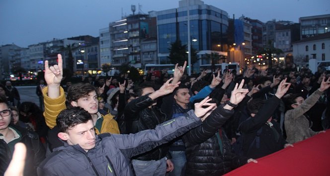 KDZ. EREĞLİ ÜLKÜ OCAKLARI TARAFINDAN TERÖRE TEPKİ EYLEMİ DÜZENLENDİ. (VEDAT KILIÇ/ZONGULDAK-İHA)