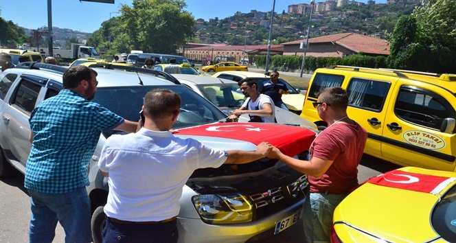 Zonguldak’ta Darbe girişimine şoför esnafından konvoylu tepki