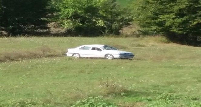 Otomobil tarlaya uçtu, burnu bile kanamadı