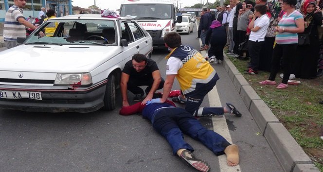 Kazayı merak edip geldi, yaralının eşi olduğunu görünce gözyaşlarına boğuldu