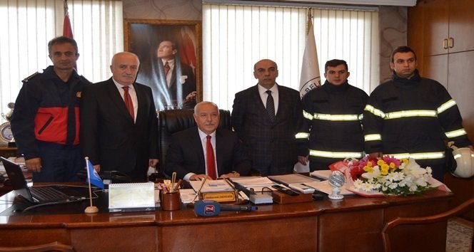 İtfaiye personelinden Akdemir’e ziyaret