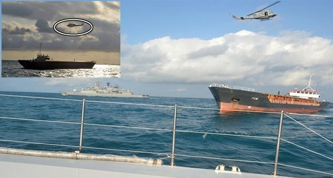 Yardım isteyen 8 personel, gemiden böyle kurtarıldı