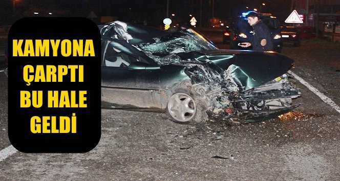 Otomobil Park Halinde Duran Kamyona Çarptı; 1 Yaralı