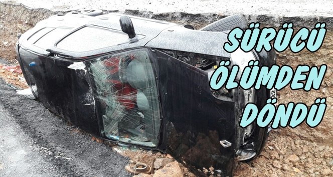 Otomobil Orta Refüje Devrildi: 1 Yaralı