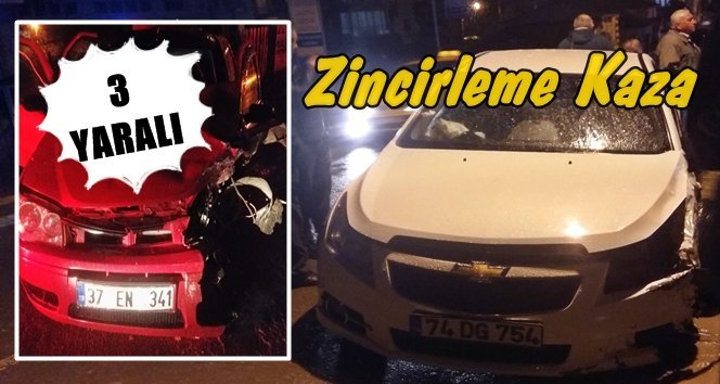 Otomobiller Çarpıştı; 3 Yaralı