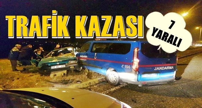 Jandarma Aracı İle Otomobil Çarpıştı; 7 Kişi Yaralandı