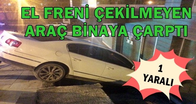 Otomobil binaya çarptı