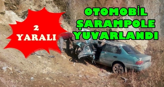 Şarampole yuvarlandı; 2 yaralı