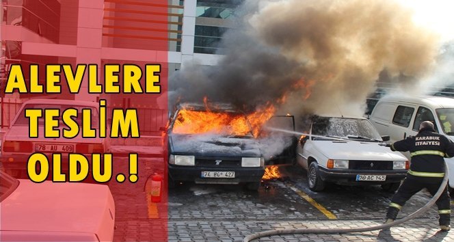 Hastane otoparkında yangın paniği