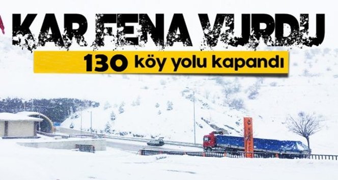 Kar etkisini gösterdi, köy yolları kapandı