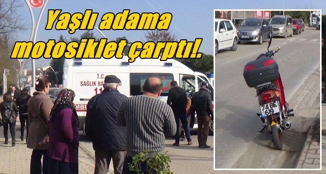 Karşıdan karşıya geçmeye çalışırken motosiklet çarptı