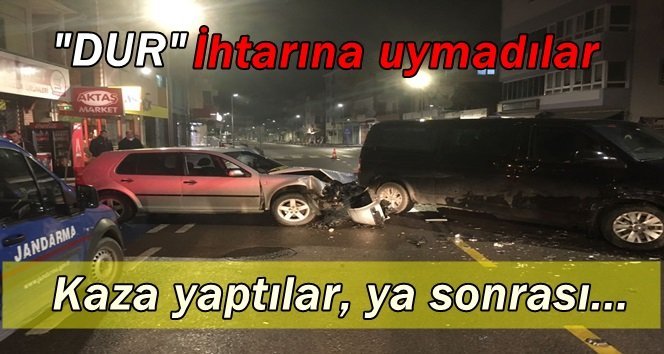 Uyuşturucu tacirleri kaza yaptı