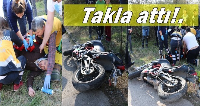 Kaldırıma çarpıp takla attı: 1 yaralı