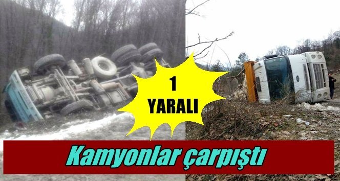 Dolgu malzemesi taşıyan kamyonlar çarpıştı