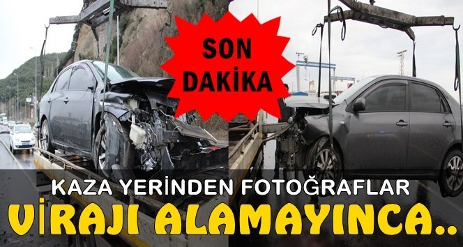 Otomobil virajı alamadı