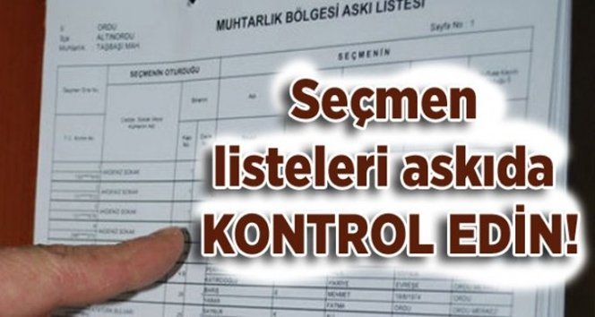 Seçmen listeleri askıda…
