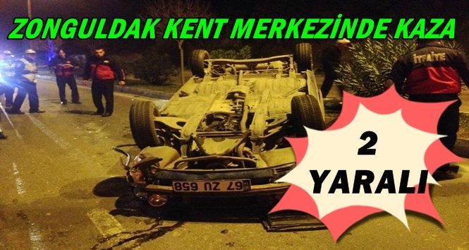 Önce yayaya, sonra refüje çarparak takla attı; 2 Yaralı