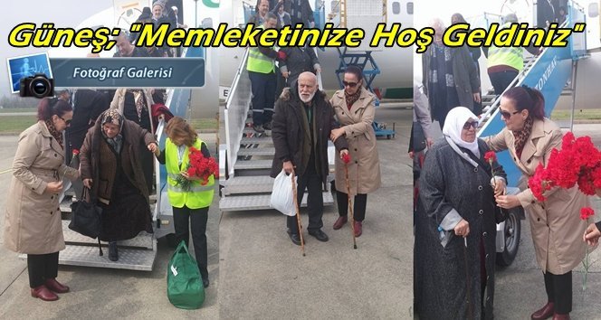 Başkan Güneş Almanya yolcularını karanfil ile karşıladı