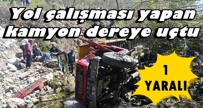 Göbü’de kamyon şarampole uçtu; 1 yaralı