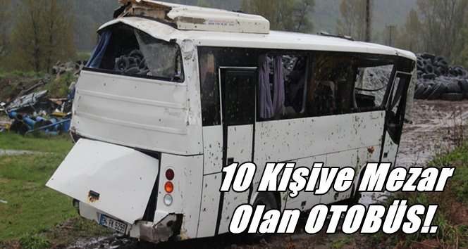 Hurda yığınına dönen otobüs otoparka çekildi…