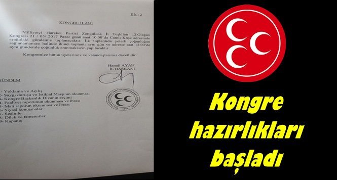 MHP Zonguldak il kongre günü açıklandı…