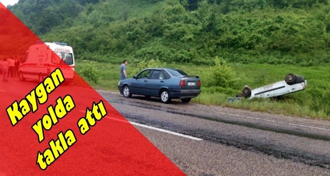 Yağmur kaza getirdi, yoldan çıktı!.