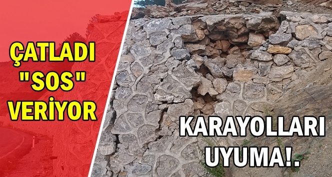 Türkali-Göbü arasındaki yolda duvar çatladı!.