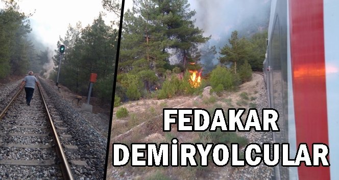 Trenden indiler, yangına müdahale ettiler…