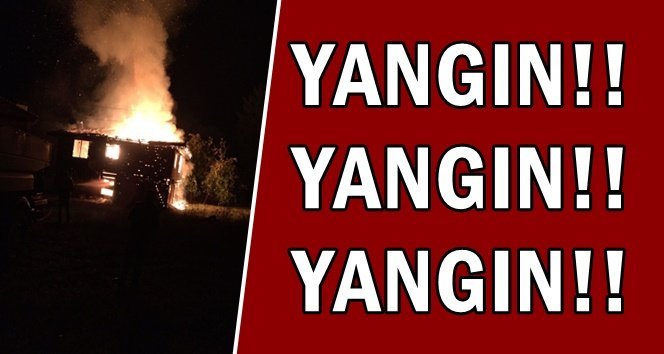 Ahşap ev yandı..Karı koca ölümden döndü…
