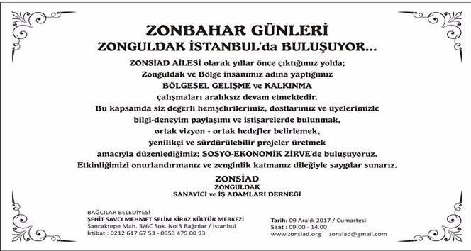Zonguldaklı işadamları “Sosyo-Ekonomik” zirvede buluşuyor…