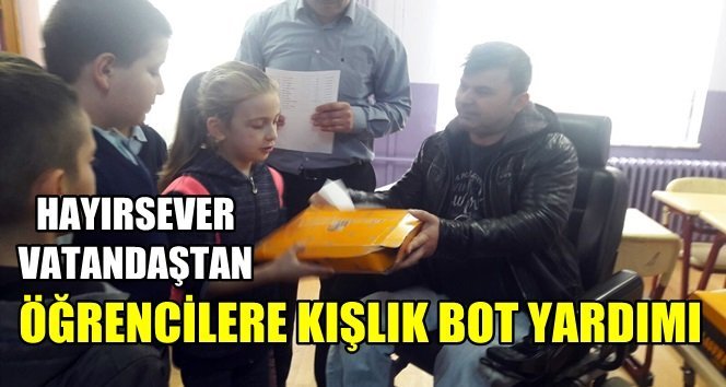 Çatalağzı’da öğrencilere kışlık bot yardımı yapıldı
