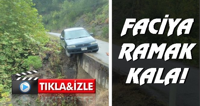 Otomobil bu vaziyette kaldı, faciadan dönüldü…